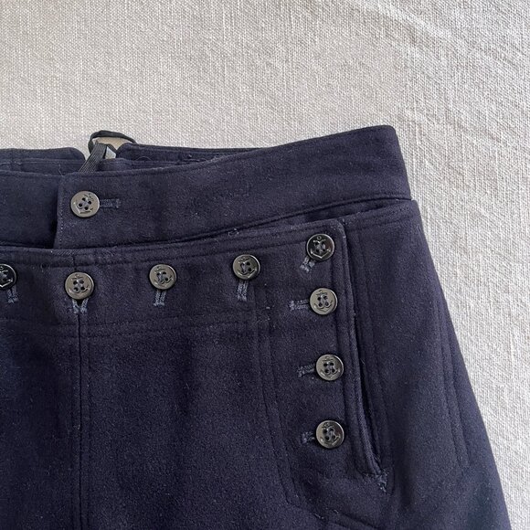 Vintage 60s Vietnam Era US Navy Uniform Wool Sailor Wide Leg Pants 30"W - Picture 4 of 7